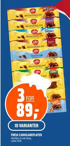 Coop Obs FREIA SJOKOLADEPLATER tilbud