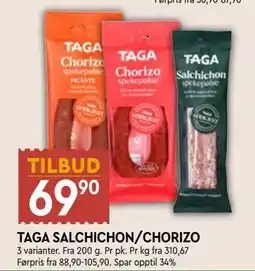Coop Mega TAGA SALCHICHON/CHORIZO tilbud