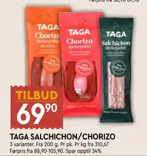 Coop Mega TAGA SALCHICHON/CHORIZO tilbud