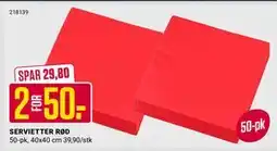 Europris SERVIETTER RØD tilbud