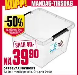 Europris OPPBEVARINGSBOKS tilbud
