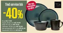 Europris Tind servise blå tilbud