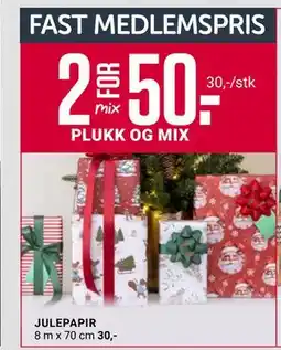 Europris JULEPAPIR, Medlemspris tilbud