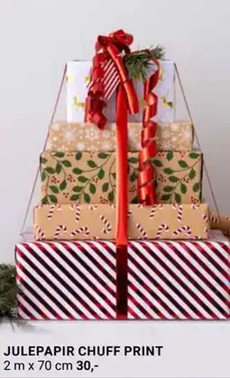 Europris JULEPAPIR CHUFF PRINT tilbud