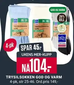 Europris TRYSILSOKKEN GOD OG VARM, App-pris tilbud