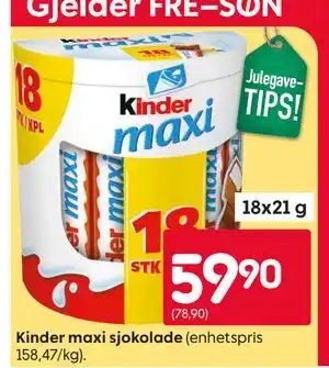 Kinder maxi sjokolade