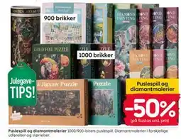 Rusta Puslespill og diamantmalerier tilbud