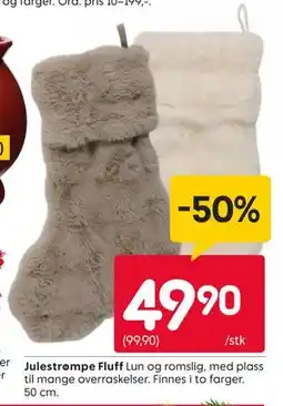 Rusta Julestrømpe Fluff tilbud