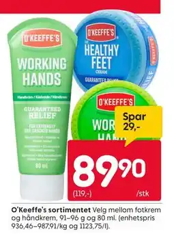 Rusta O’Keeffe’s sortimentet tilbud