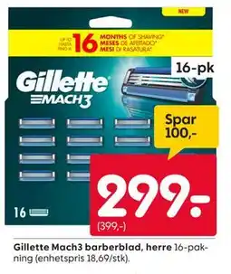 Rusta Gillette Mach3 barberblad, herre tilbud