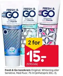Rusta Fresh & Go tannkrem tilbud
