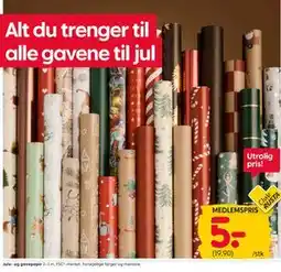 Rusta Jule- og gavepapir, Medlemspris tilbud