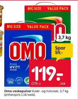 Rusta Omo vaskepulver tilbud