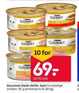 Rusta Gourmet Gold våtfôr, katt tilbud