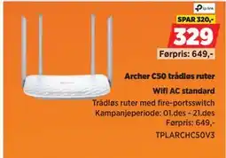 POWER Archer C50 trådløs ruter tilbud