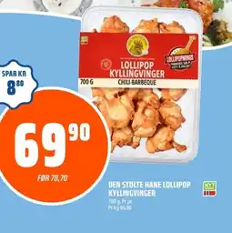 Coop Obs Den stolte hane lollipop kyllingvinger tilbud