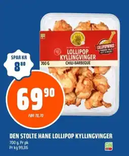 Coop Obs Den stolte hane lollipop kyllingvinger tilbud