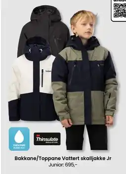 Sport Outlet Bakkane/Toppane Vattert skalljakke Jr tilbud