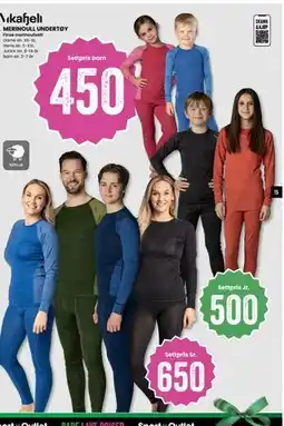 Sport Outlet MERINOULL UNDERTØY tilbud