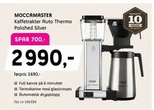 ELON MOCCAMASTER Kaffetrakter Auto Thermo Polished Silver tilbud