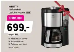 ELON MELITTA Kaffetrakter Look Perfection 22187 tilbud