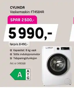 ELON CYLINDA Vaskemaskin FT4584A tilbud
