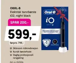 ELON ORAL-B Elektrisk tannbørste iO2, night black tilbud