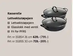 ELON Kasserolle Lettvektsstøpejern tilbud