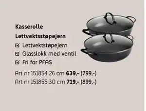 ELON Kasserolle Lettvektsstøpejern tilbud