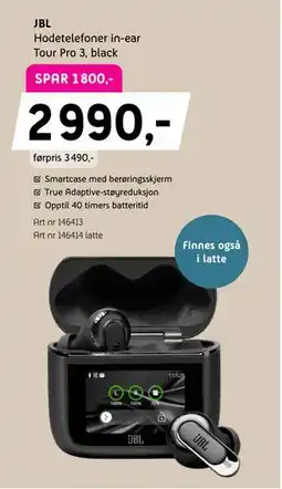 ELON JBL Hodetelefoner in-ear Tour Pro 3, black tilbud