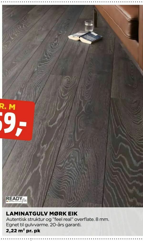 jem & fix Laminatgulv mørk eik tilbud