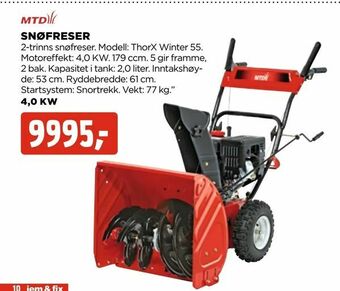 jem & fix Snøfreser tilbud