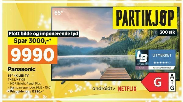 POWER 65" 4k led tv tilbud