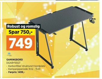 POWER GAMINGBORD tilbud