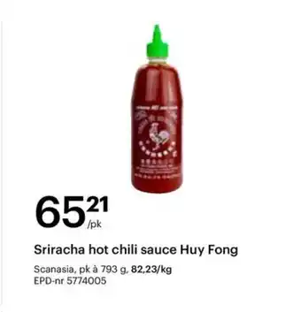 Storcash Sriracha hot chili sauce Huy Fong tilbud