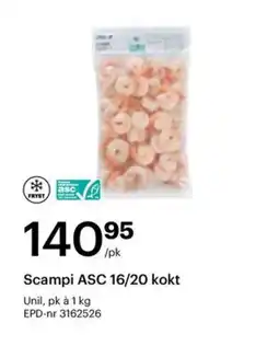 Storcash Scampi ASC 16/20 kokt tilbud