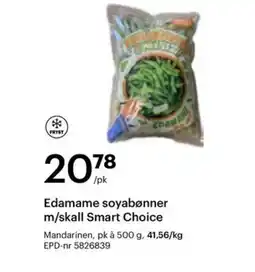Storcash Edamame soyabønner m/skall Smart Choice tilbud