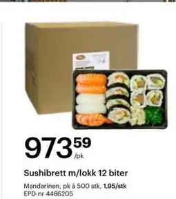 Storcash Sushibrett m/lokk 12 biter tilbud