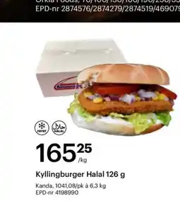 Storcash Kyllingburger Halal tilbud