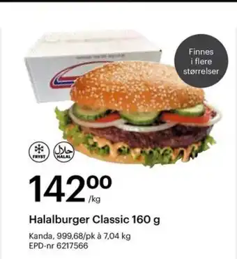 Storcash Halalburger Classic tilbud