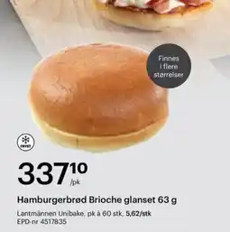 Storcash Hamburgerbrød Brioche glanset tilbud