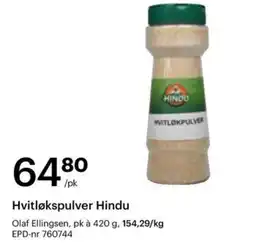 Storcash Hvitløkspulver Hindu tilbud