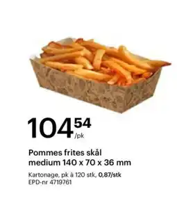 Storcash Pommes frites skål medium tilbud