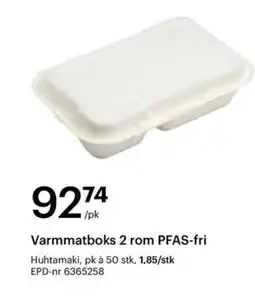 Storcash Varmmatboks 2 rom PFAS-fri tilbud