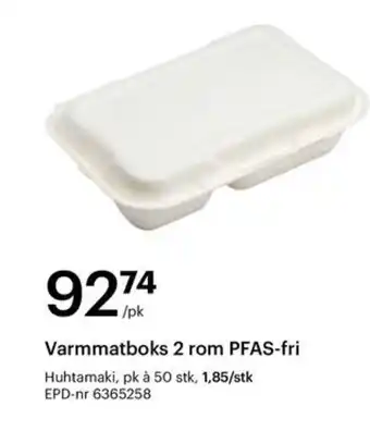 Storcash Varmmatboks 2 rom PFAS-fri tilbud