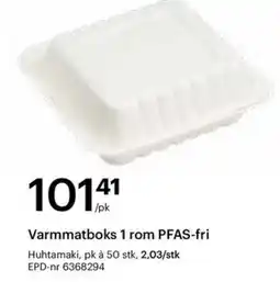 Storcash Varmmatboks 1 rom PFAS-fri tilbud
