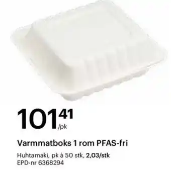Storcash Varmmatboks 1 rom PFAS-fri tilbud