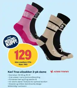 Coop Obs Kari Traa ullsokker 2-pk dame tilbud