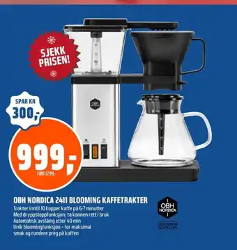 Coop Obs OBH Nordica 2411 blooming kaffetrakter tilbud