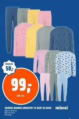 Coop Obs Okidoki Bambus undertøy til baby og barn tilbud